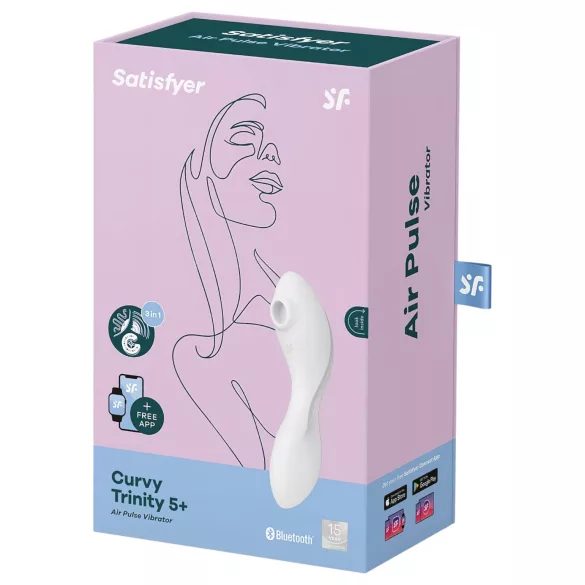 Satisfyer Curvy Trinity 5+ - vibratore 2in1 con app (bianco)
