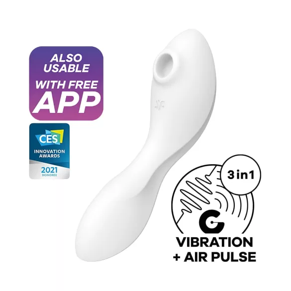 Satisfyer Curvy Trinity 5+ - vibratore 2in1 con app (bianco)