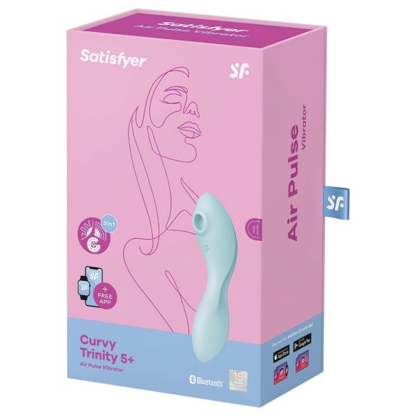Satisfyer Curvy Trinity 5+ - vibratore clitoride e punto G 2in1 - silicone blu