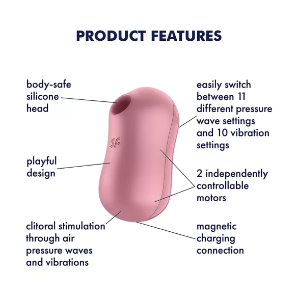 Satisfyer Cotton Candy - vibratore clitorideo a onde d’aria - corallo