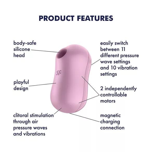 Satisfyer Cotton Candy - vibratore clitorideo onde d’aria ricaricabile - viola