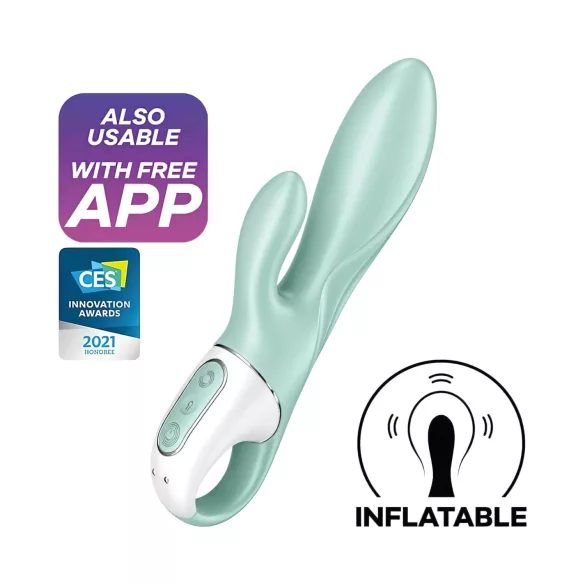 Satisfyer Air Pump Bunny 5 - vibratore gonfiabile controllato tramite app (menta)