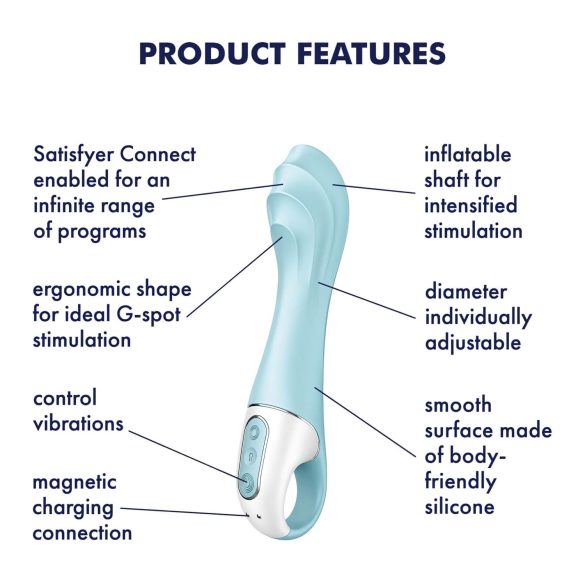 Satisfyer - Vibratore a pompa intelligente - pompa regolabile - silicone blu