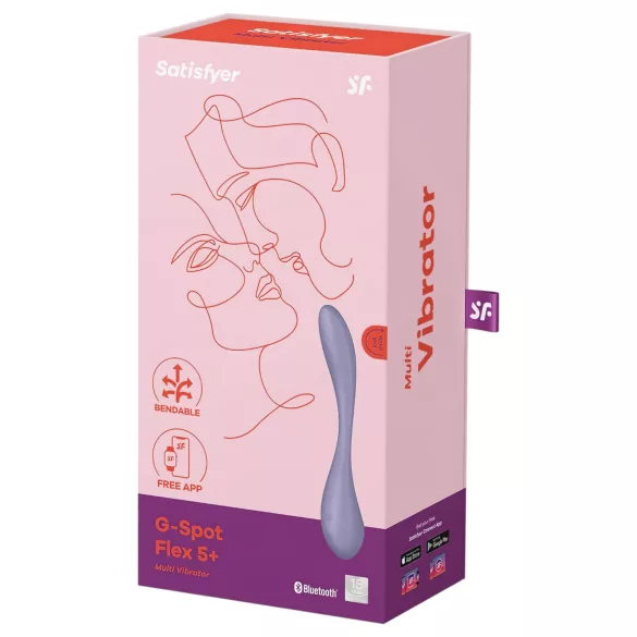 Satisfyer G-spot Flex 5 - vibratore per il punto G controllato tramite app (viola)
