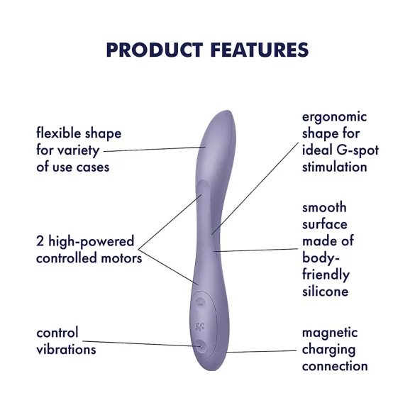 Satisfyer G-spot Flex 2 - vibratore punto G ricaricabile impermeabile viola