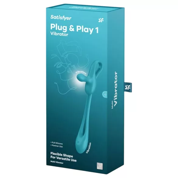 Satisfyer Plug & Play - vibratore anale e anello fallo ricaricabile - blu