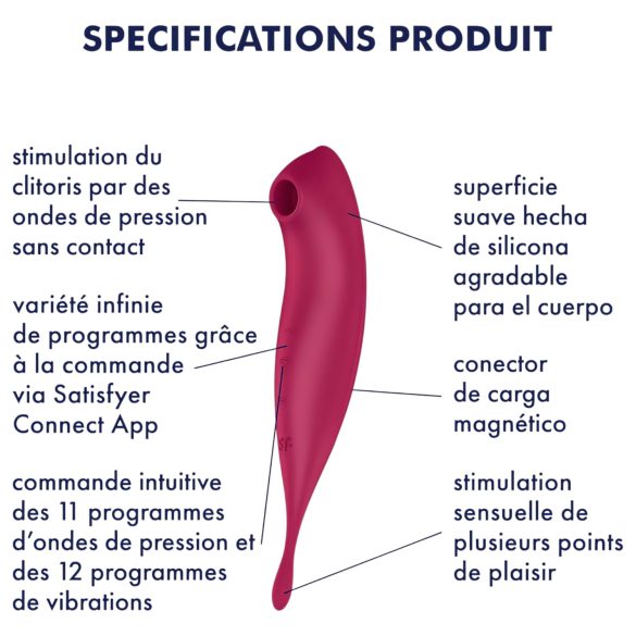 Satisfyer Twirling Pro - vibratore clitoride 2in1 intelligente - rosso
