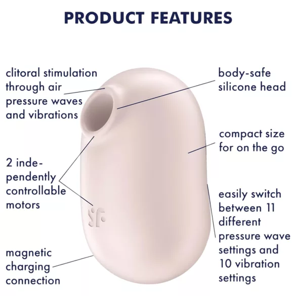 Satisfyer Pro To Go 2 - stimolatore clitorideo a onde d’aria - beige