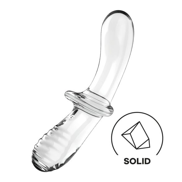 Satisfyer Double Crystal - dildo doppia estremità - vetro trasparente