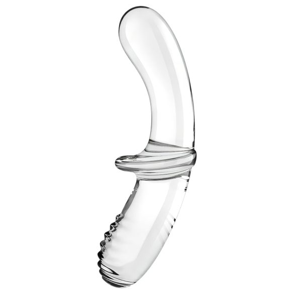 Satisfyer Double Crystal - dildo doppia estremità - vetro trasparente
