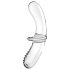 Satisfyer Double Crystal - dildo doppia estremità - vetro trasparente