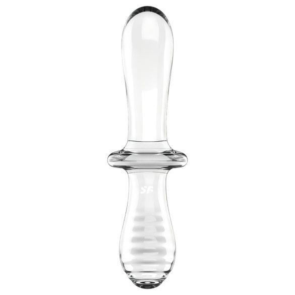 Satisfyer Double Crystal - dildo doppia estremità - vetro trasparente