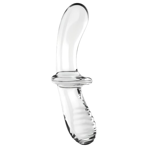 Satisfyer Double Crystal - dildo doppia estremità - vetro trasparente