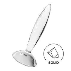 Satisfyer - dildo in vetro scanalato - trasparente