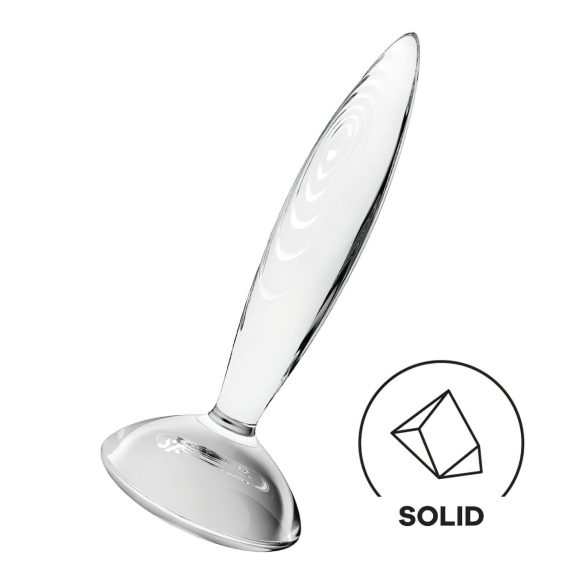 Satisfyer Sparkling Crystal - dildo in vetro rigato (trasparente)