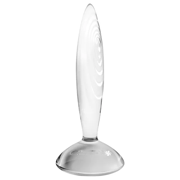 Satisfyer - dildo in vetro scanalato - trasparente