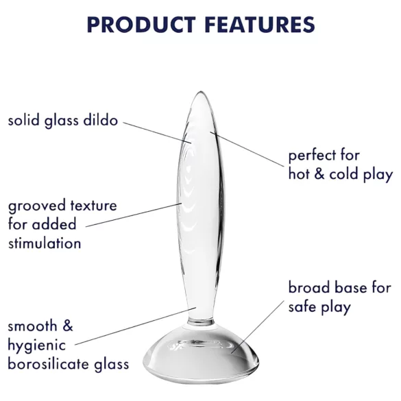 Satisfyer - dildo in vetro scanalato - trasparente