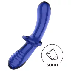   Satisfyer Double Crystal - dildo doppia estremità - vetro blu