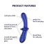 Satisfyer Double Crystal - dildo doppia estremità - vetro blu