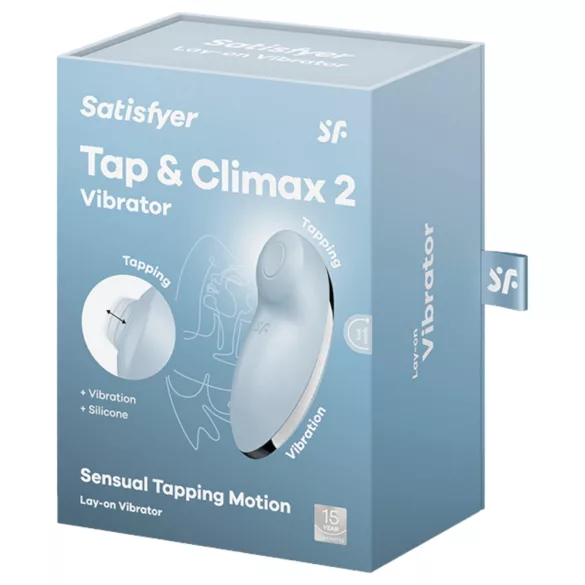 Satisfyer Tap & Climax 2 - vibratore clitoride e punto G 2in1 - silicone blu