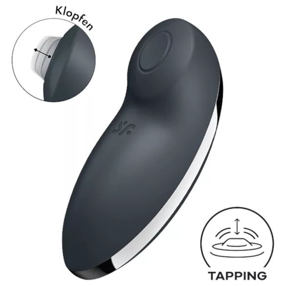 Satisfyer Tap & Climax 2 - vibratore clitoride 2in1 - silicone grigio