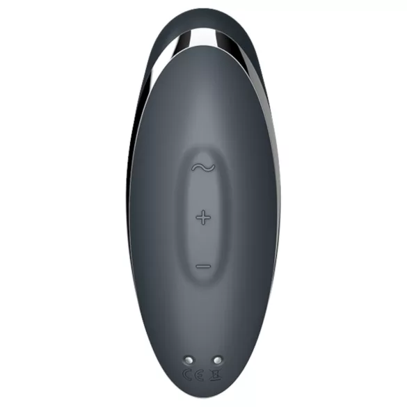 Satisfyer Tap & Climax 2 - vibratore clitoride 2in1 - silicone grigio