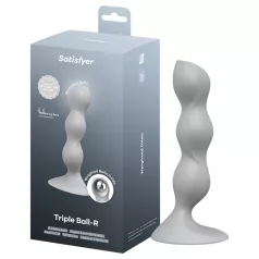   Satisfyer Triple Ball-R - dildo anale con perle - silicone grigio