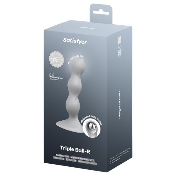 Satisfyer Triple Ball-R - dildo anale con perle - silicone grigio