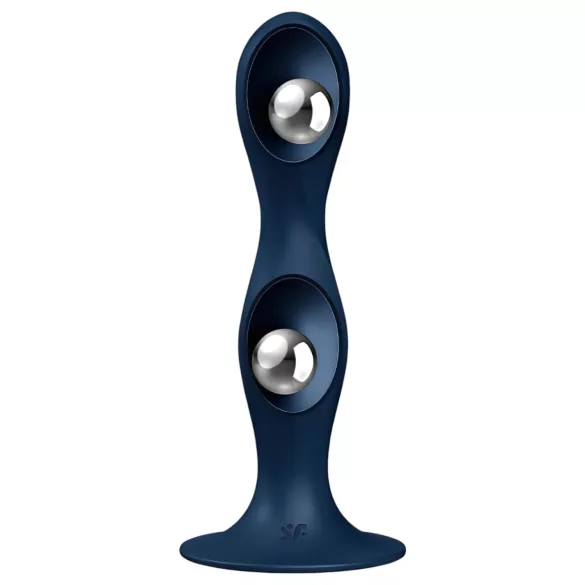 Satisfyer Double Ball-R - dildo anale weighted - silicone blu