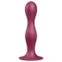Satisfyer Double Ball-R - dildo con ventosa e peso - silicone rosso
