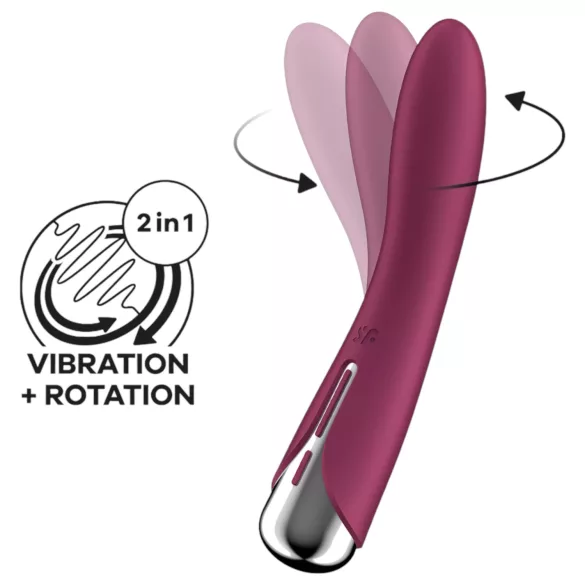 Satisfyer Spinning Vibe 1 - vibratore punto G rotante - silicone rosso