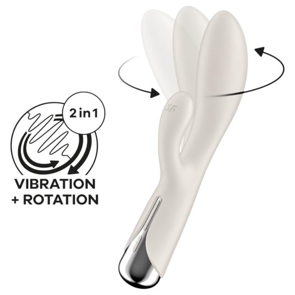 Satisfyer Spinning Rabbit 1 - Vibratore Rotante con Stimolatore (Beige)