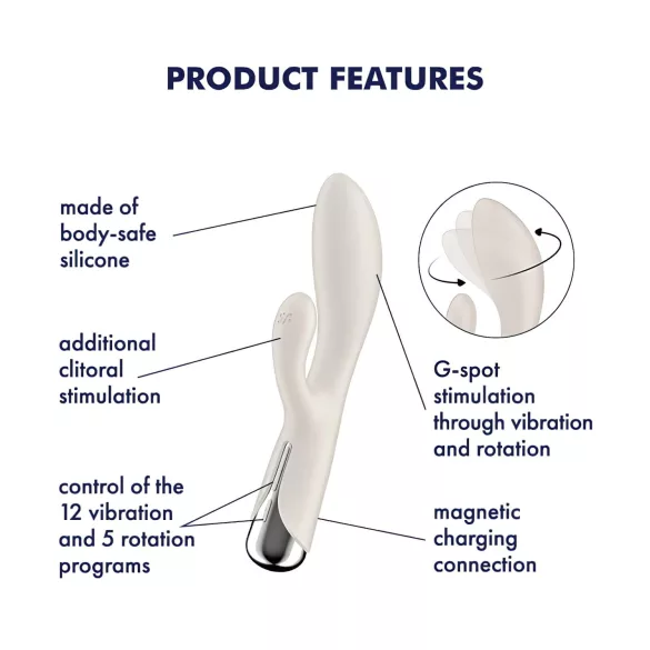Satisfyer Spinning Rabbit 1 - vibratore rabbit rotante - stimolatore clitoride