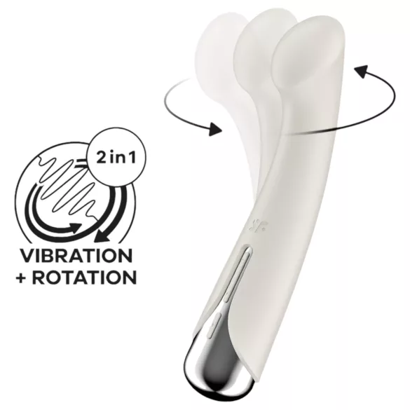 Satisfyer Spinning G-Spot 1 - vibratore punto G rotante - silicone beige