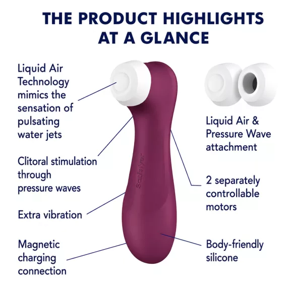 Satisfyer Pro 2 Gen3 - Stimolatore clitorideo a onde d’aria controllato tramite app (rosso)