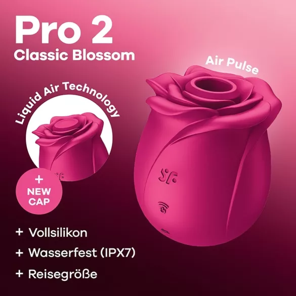 Satisfyer Pro 2 Classic Blossom - stimolatore clitorideo a onde d’aria - rosso