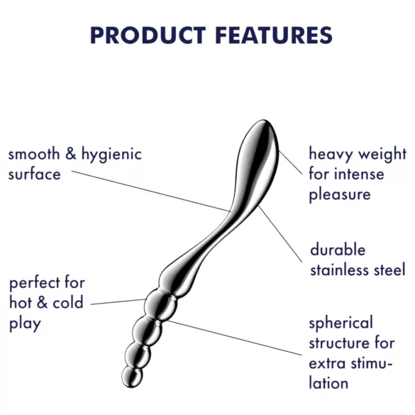 Satisfyer Star Force 1 - dildo anale a sfere in acciaio - argento