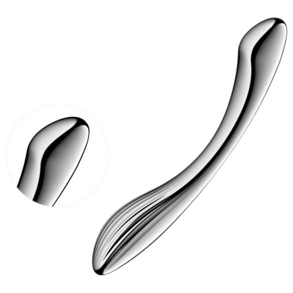Satisfyer Pure Gravity 1 - Dildo in acciaio argentato con rilievi