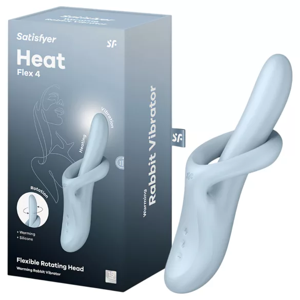 Satisfyer Heat Flex 4 - vibratore con braccio riscaldante per clitoride (blu)