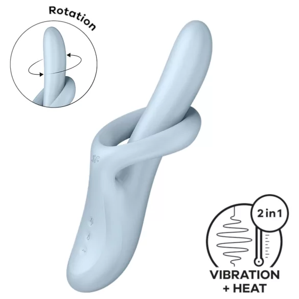 Satisfyer Heat Flex 4 - vibratore con braccio riscaldante per clitoride (blu)