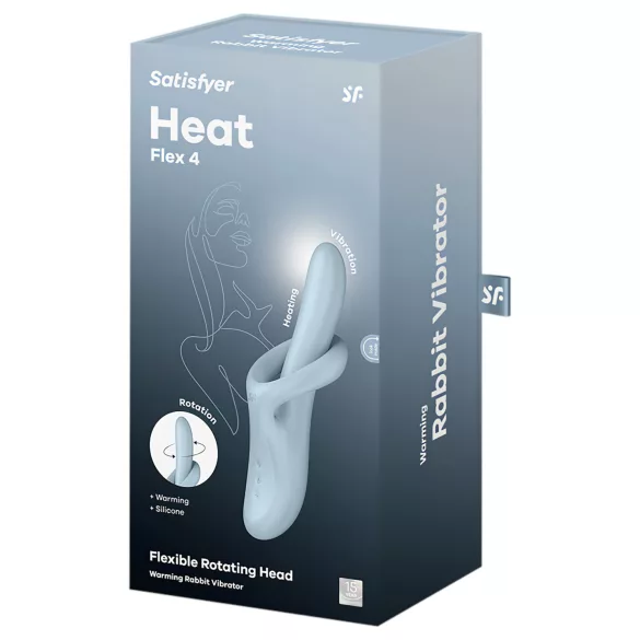 Satisfyer Heat Flex 4 - vibratore con braccio riscaldante per clitoride (blu)