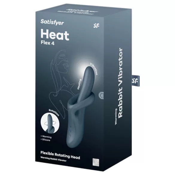 Satisfyer Heat Flex 4 - vibratore riscaldante con braccio per il clitoride (grigio)