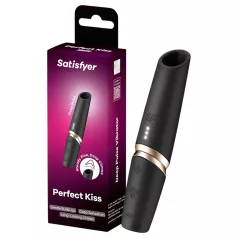   Satisfyer Perfect Kiss - vibratore a forma di rossetto - nero