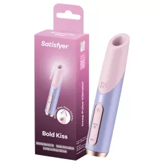   Satisfyer Bold Kiss - vibratore a onde d’aria a forma di rossetto (rosa)