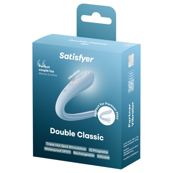 Satisfyer Double Classic - vibratore di coppia (blu)