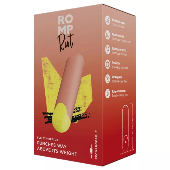 ROMP Riot - mini vibratore bullet - impermeabile - arancione
