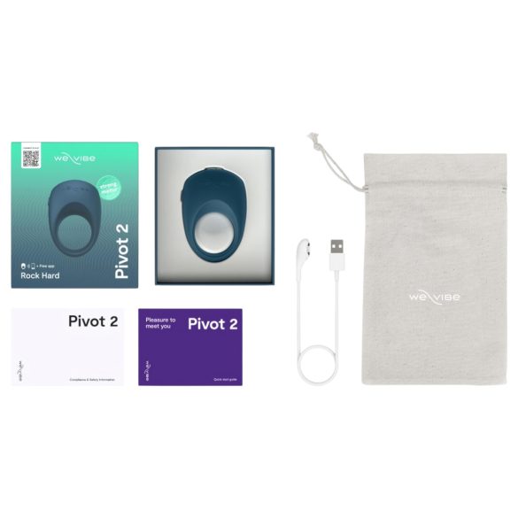We-Vibe Pivot 2 - anello vibrante per pene intelligente - silicone blu