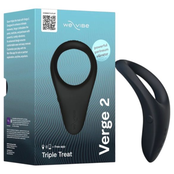 We-Vibe Verge 2 - anello vibrante per pene - controllo smart - silicone nero