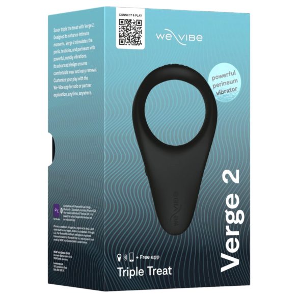 We-Vibe Verge 2 - anello vibrante per pene - controllo smart - silicone nero