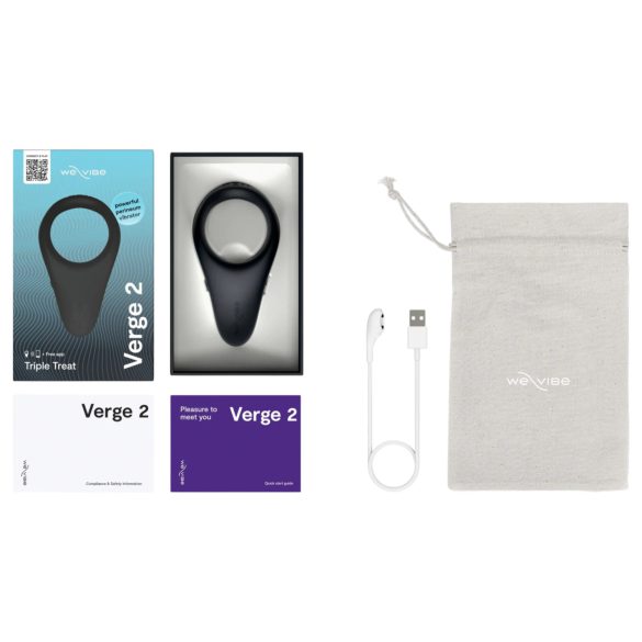 We-Vibe Verge 2 - anello vibrante per pene - controllo smart - silicone nero